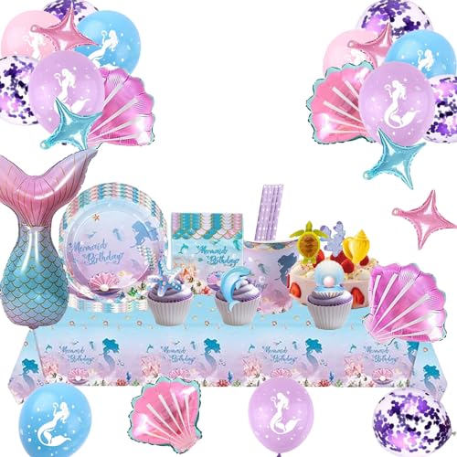 Aszaui 120 Piezas Decoracion Cumpleaños Sirena,...