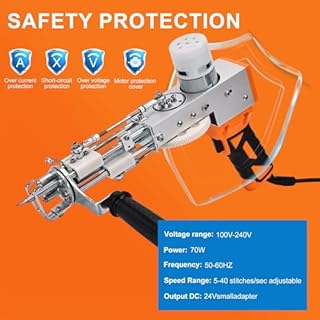 zowwfast Rug Tufting Gun Starter Kit with Carpet Trimmer, 2 in 1 Cut Pile Loop Pile Rug Tufting Kit, Non-Slip Grip Carpet Tufting Gun Kit with Digital Screen Controls Speed, Rug Maker Machine& Cloth