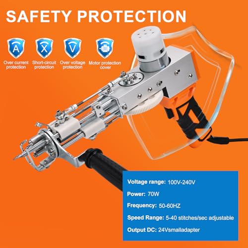 Image of Tufting Gun Kit 2 in 1 Non-Slip Grip Carpet Trimmer kit Digital Screen Controls Speed Rug Gun Kit Cut Pile /Loop Pile Rug Tufting Kit