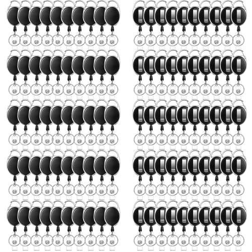 Enrouleur de badge rétractable et robuste avec clip de fixation durable
