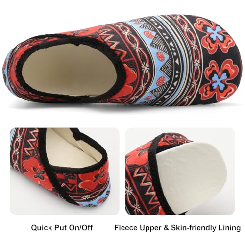 Image of Fires Womens Mens Slippers with Rubber Sole Soft-Lightweight House Slipper Socks Around House Shoes Non Slip Indoor /Outdoor