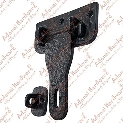 Adonai Hardware 5 Inch "Pekod" Antique Cast Iron Hasp and Staple for Chest/Trunks - Matte Black Powder Coated
