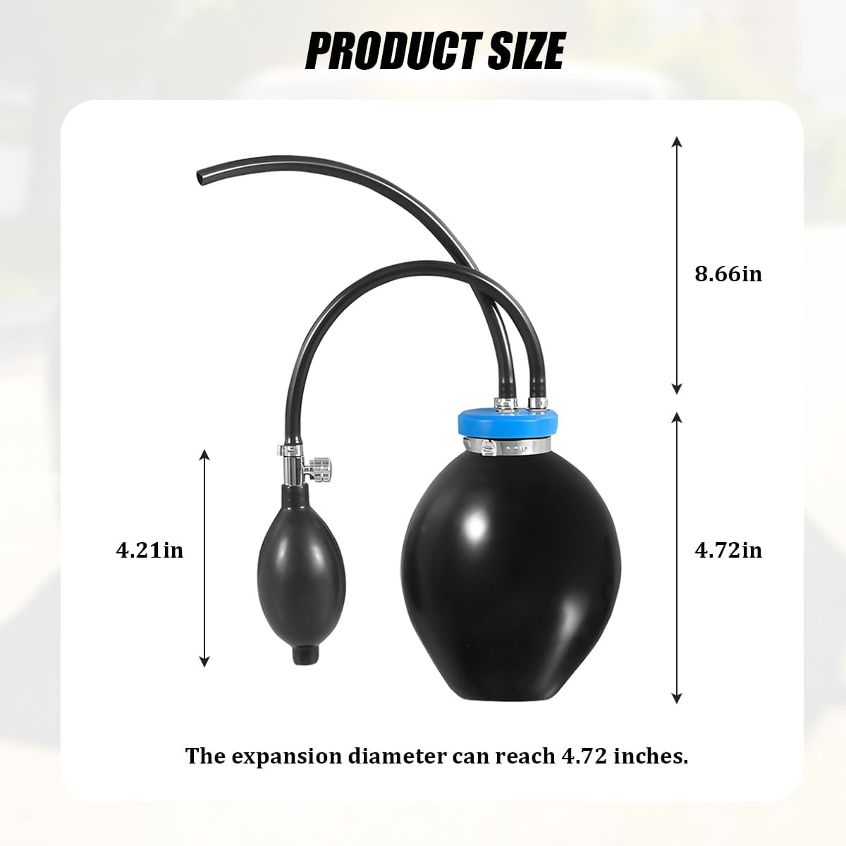 Car Universal Easy Intake Adapter, Vehicle Smoke Leak Inflatable Bladder Tester Detector, Automotive Smoke Machine Block Off Pipe Fuel Leakage Diagnostic, Universal for Vehicles