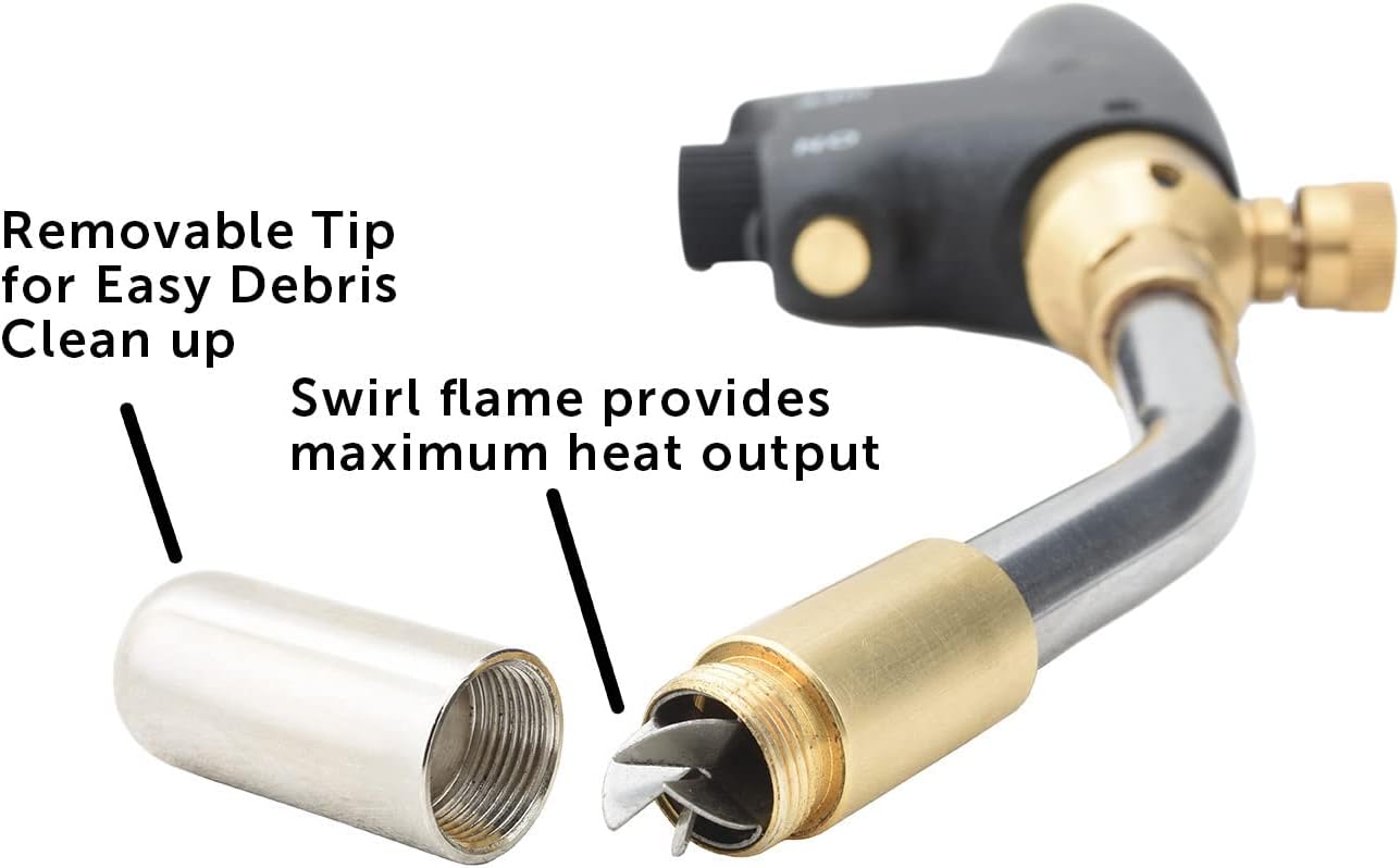 Flame King YSNAX1-020a Propane Torch Head, High Intensity MAX Heat Blow Torch Kit with Push Button Igniter for Professionals in Soldering, Welding, Brazing, Searing