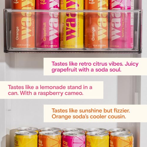 Image of WAAY Sparkling Clear Protein Drink, Variety Pack, 12 fl oz Can, 10g Protein, 0g Sugar, 45 Calories (12 Pack)