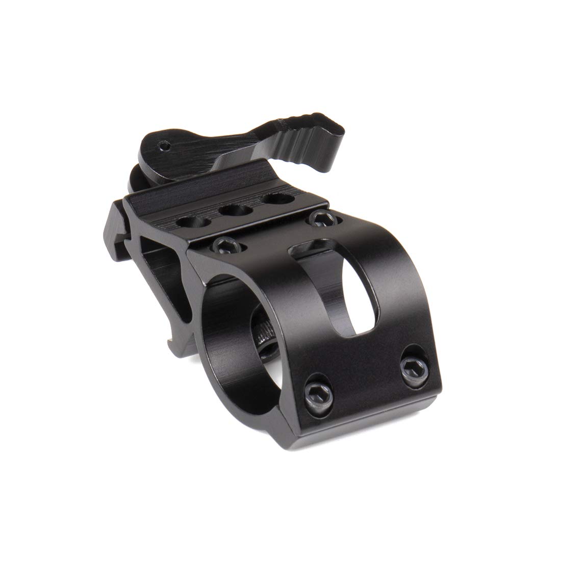 Tokflys 1''Offset Picatinny Rail Mount Ring with Quick Release Base for Flashlights/Lasers Matte Black (25.4)
