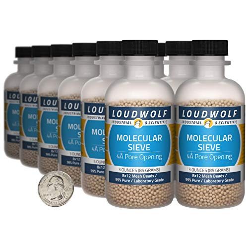 Molecular Sieve / 2.3 Pounds / 12 Bottles / 99% Pure Laboratory Grade / 8x12 Mesh Beads