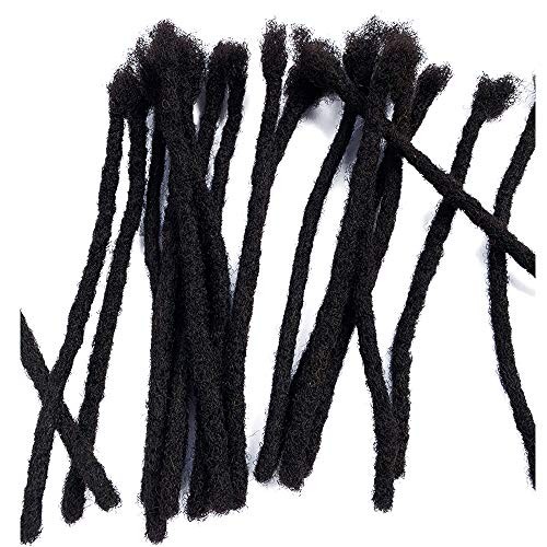 Yonna 100% Human Hair Medium Size (0.8Cm Width) Dreadlocks Extensions 20Locs Full Handmade 8Inch Natual Black #1B #TOP5