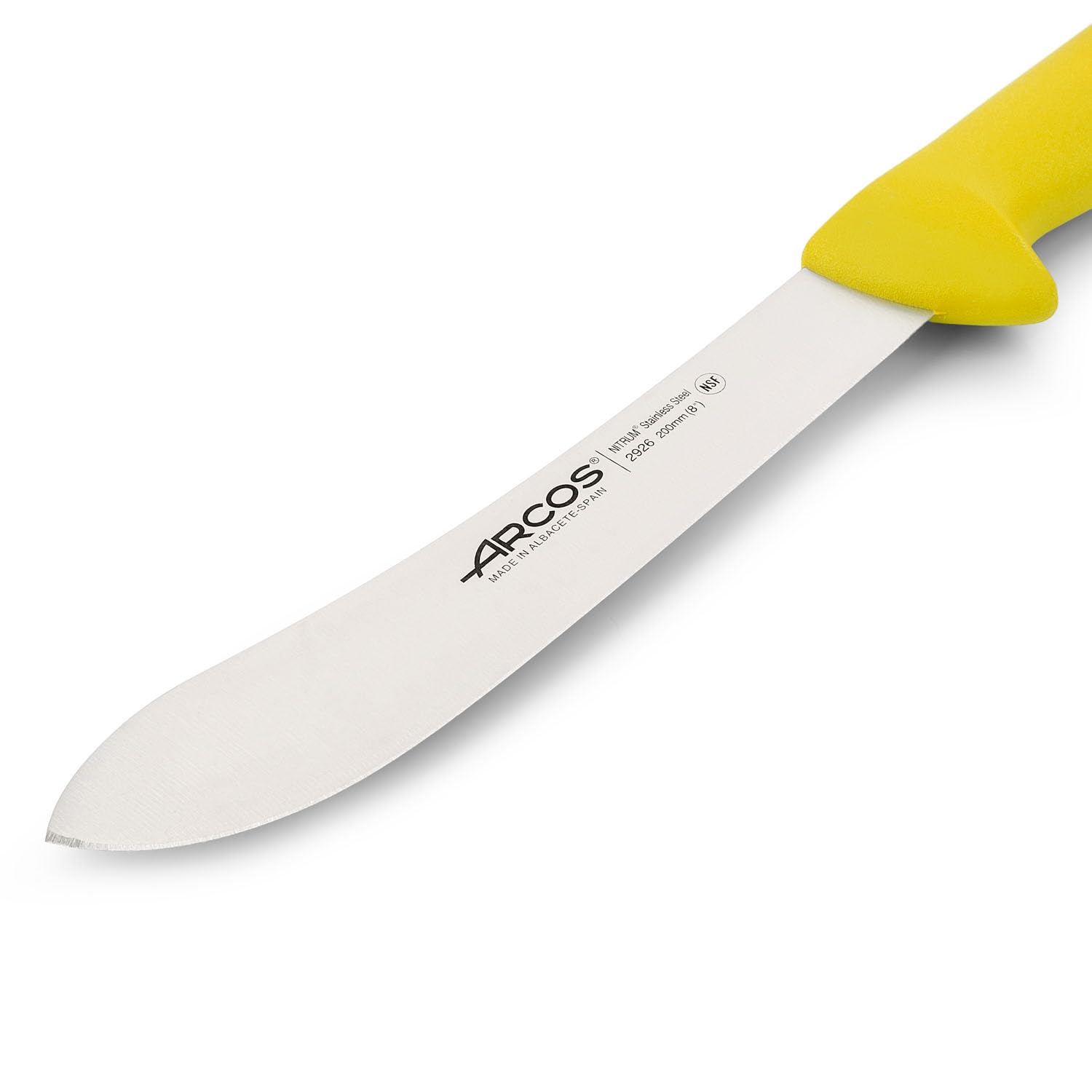 Arcos Serie 2900 - Cuchillo Carnicero - Hoja de Acero Inoxidable NITRUM de 200 mm - Mango inyectado en Polipropileno Color amarillo
