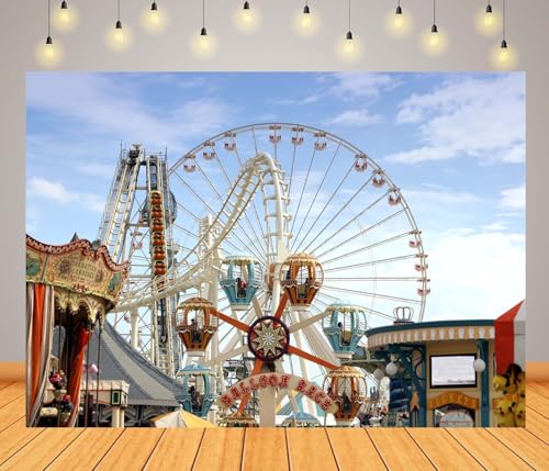 Grande roue manèges de carnaval arrière-plan pour masquer un mur et animer une fête - 3