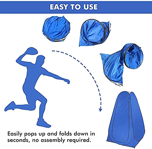 Image of Camping Toilet Pop Up Privacy Tent Changing Room Tent Portable Toilet for Camping Portable Shower Silver Coated Dressing Room Tent UV Protection Privacy Shelter Camping Cabana Blue