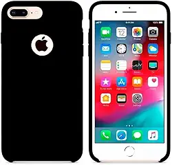 Case Capa Capinha Silicone Aveludado pra iPhone 7 Plus e 8 Plus Preto