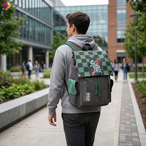 Image of Anime Inspired Backpack for Boys & Girls | Stylish Printed Casual School & College Bag | Canvas Laptop Backpack