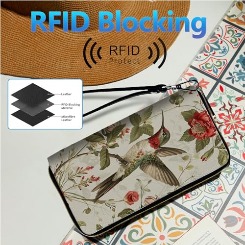 Image of Womens Wallet PU Leather Wristlet Wallets for Women, Large Capacity Lady Fashion Wallet Card Holder Zipper Wallet