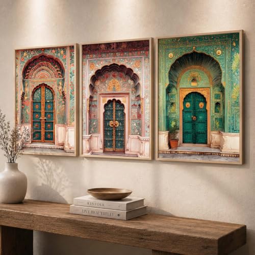 Image of kotart Indian Art Traditional Paintings for Living Room | Framed Wall Painting for Home Room Bedroom Office Wall Decor | Wall Poster With frames Set of 3 (10X13 inch)