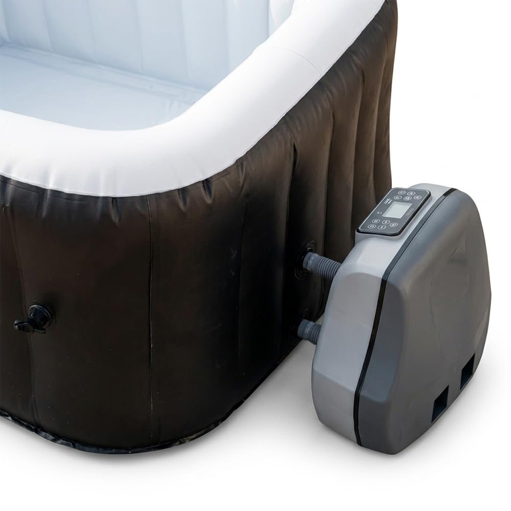 Piscina Idromassaggio Quadrata ARMONIA 4 Posti | Spa Gonfiabile con Riscaldamento, Sistema Filtrazione e Copertura con Accessori Inclusi