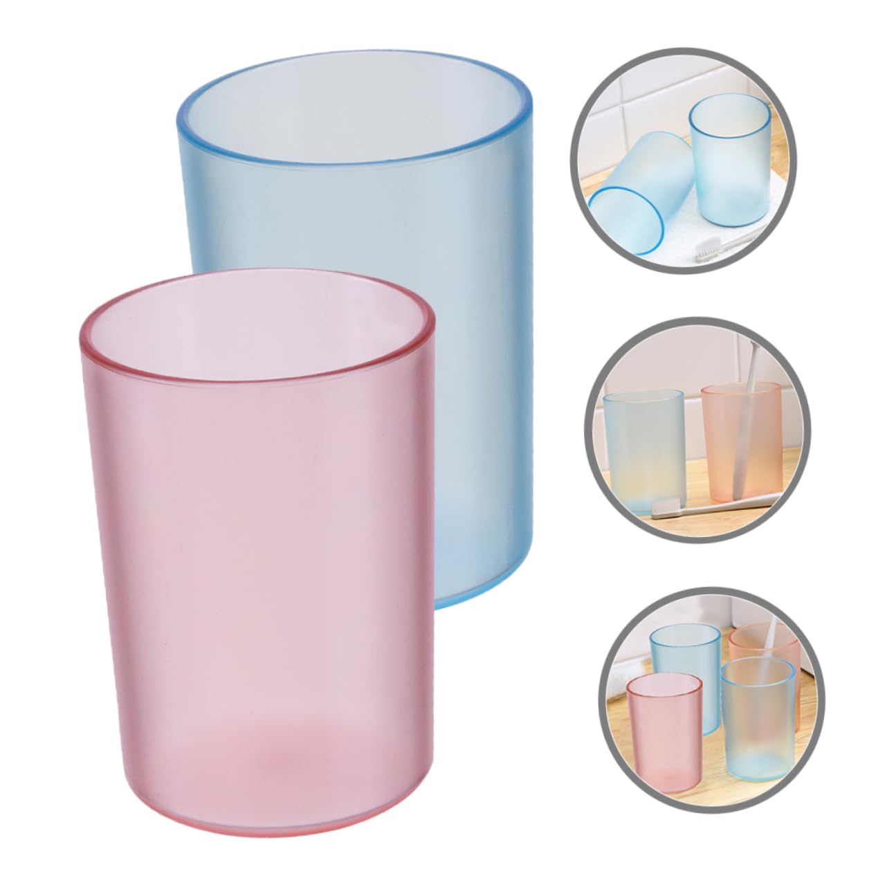 RORPOIR 6pcs Reusable Mouthwash Cups Transparent Multi-Functional Bathroom Drinking Cups Lightweight Portable Toothbrush Holder Elegant for Family Use