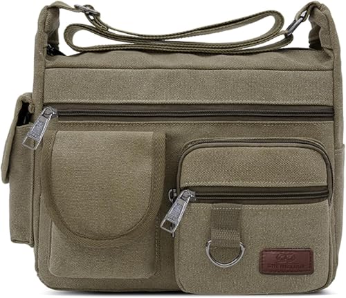 Canvas Messenger Bag for Men Women Business Travel Shoulder Computer Bag Vintage Single Satchel Bags