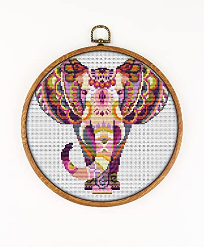 Mandala Elephant #K111 Embroidery Kit | Funny Animals Cross Stitch Patterns | Embroidery Kits | Cross Stitch Designs | Cross Pattern | Stitch Patterns…
