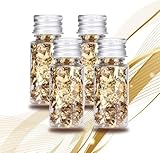 Blattgold zum Verzieren, Goldene Streusel für DIY Kunstprojekte, Dekoration, Handwerk Goldflakes für Küchen Back Zubehör 2 Flaschen