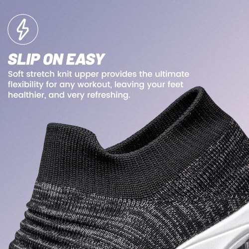 Image of YHOON Women's Walking Shoes - Sock Sneakers Slip on Mesh Platform Air Cushion Athletic Shoes Work Nurse Comfortable