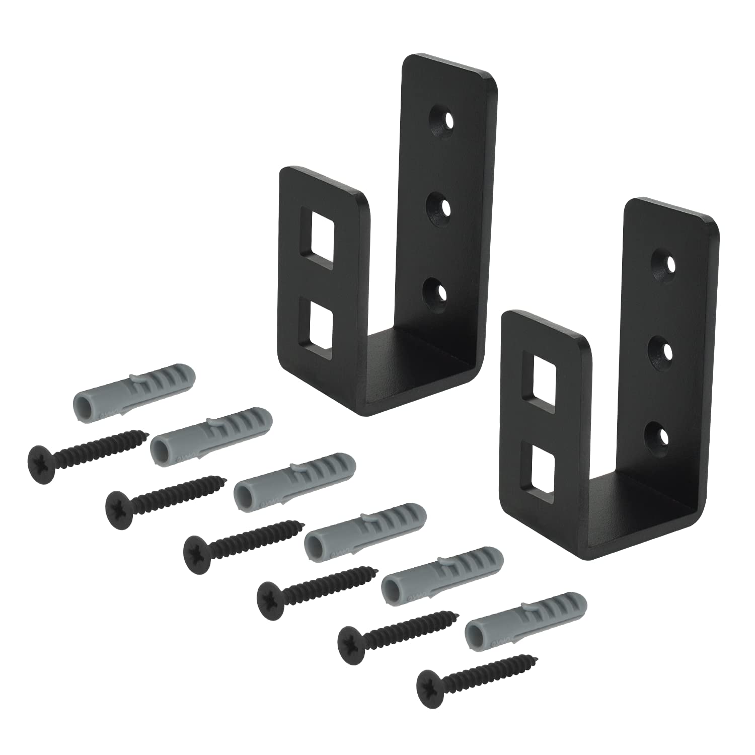 Door Barricade Brackets Open Bar Holder Heavy Duty Reinforcement Door Lock fits 2x4 Boards (2 Pack)