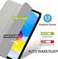 Vista 4 de MoKo Funda para iPad (A16) de 11ª generación de 11 pulgadas 2025, funda para iPad de 10.9 pulgadas 2022, carcasa trasera translúcida de Plateado