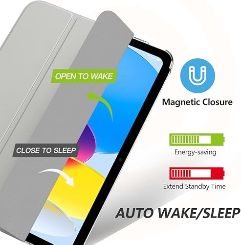 Miniatura 4 de MoKo Funda para iPad de 10 generación 2022, carcasa trasera translúcida de policarbonato duro delgado para iPad de 10.9 pulgadas 2022, compatible