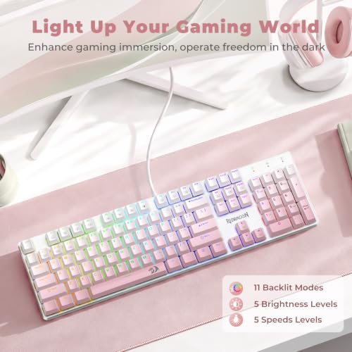 Image of Redragon K671GP Wired Mechanical Keyboard | LED Keyboard,11 Backlit Modes,Hot-Swappable Linear Switch,Full Anti-Ghosting,PBT Keycaps,for Computer /Laptop /PC /Mac /Windows