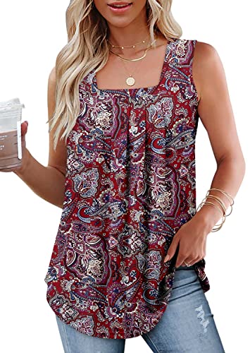 Bette Boutik Maternity Shirts Women Summer Top Flowy Womens Plus Size Tank Tops Fuchsia Cashew Medium #TOP19