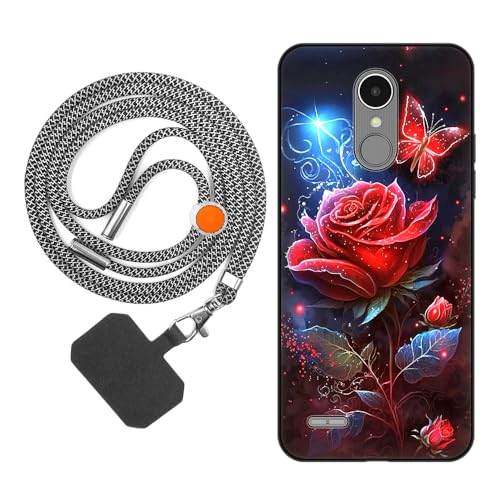 vingarshern Funda Compatible con LG K8 2017,Carcasa de Silicona Suave Anti-Choque,Aesthetic Dibujos Protección Case con Correa Colgante Ajustable,Patrón 06
