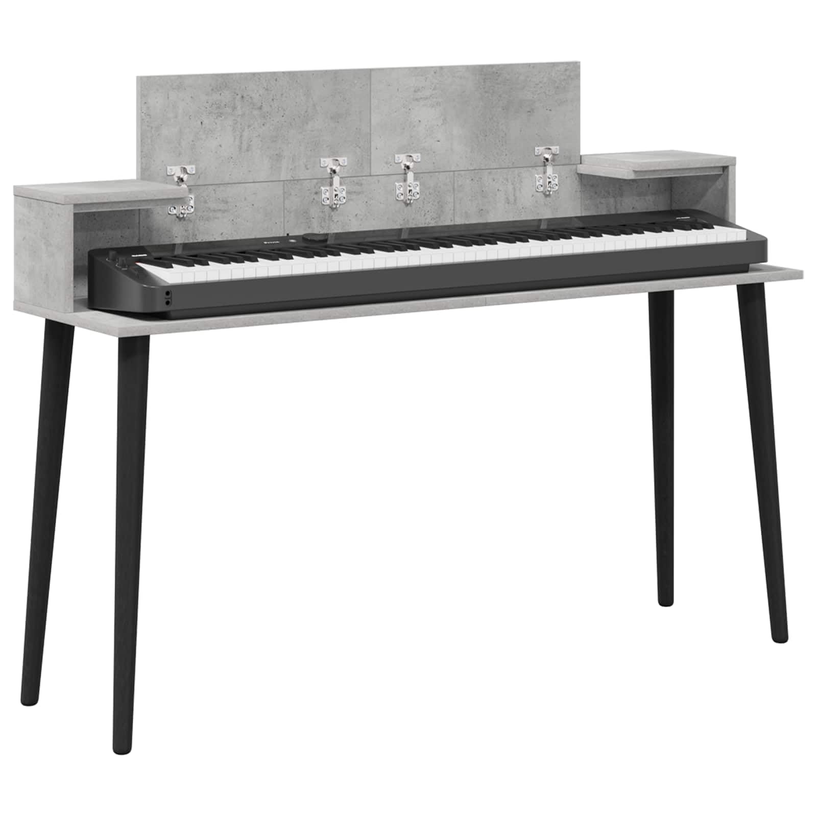 Generisch Studiotisch Betongrau 130 x 36 x 19,5 cm Holzwerkstoff,Keyboardzubehör,11.51 kg-8006703