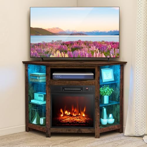 Amazon.com: SIMOE Electric Fireplace Corner TV Stand for TVs Up to 50 ...