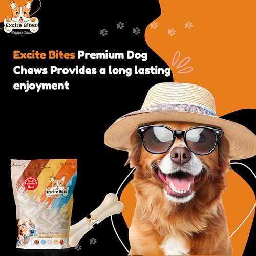 Image of EXCITE BITES Pressed Rawhide Bones for Dog Treats | Dog Calcium Bone Dog Chewing Needs | Calcium Bones That Strengthen Dogs Teeth | Mega Pack (Dog Chews) (Size 8 inch) (5 Pcs)