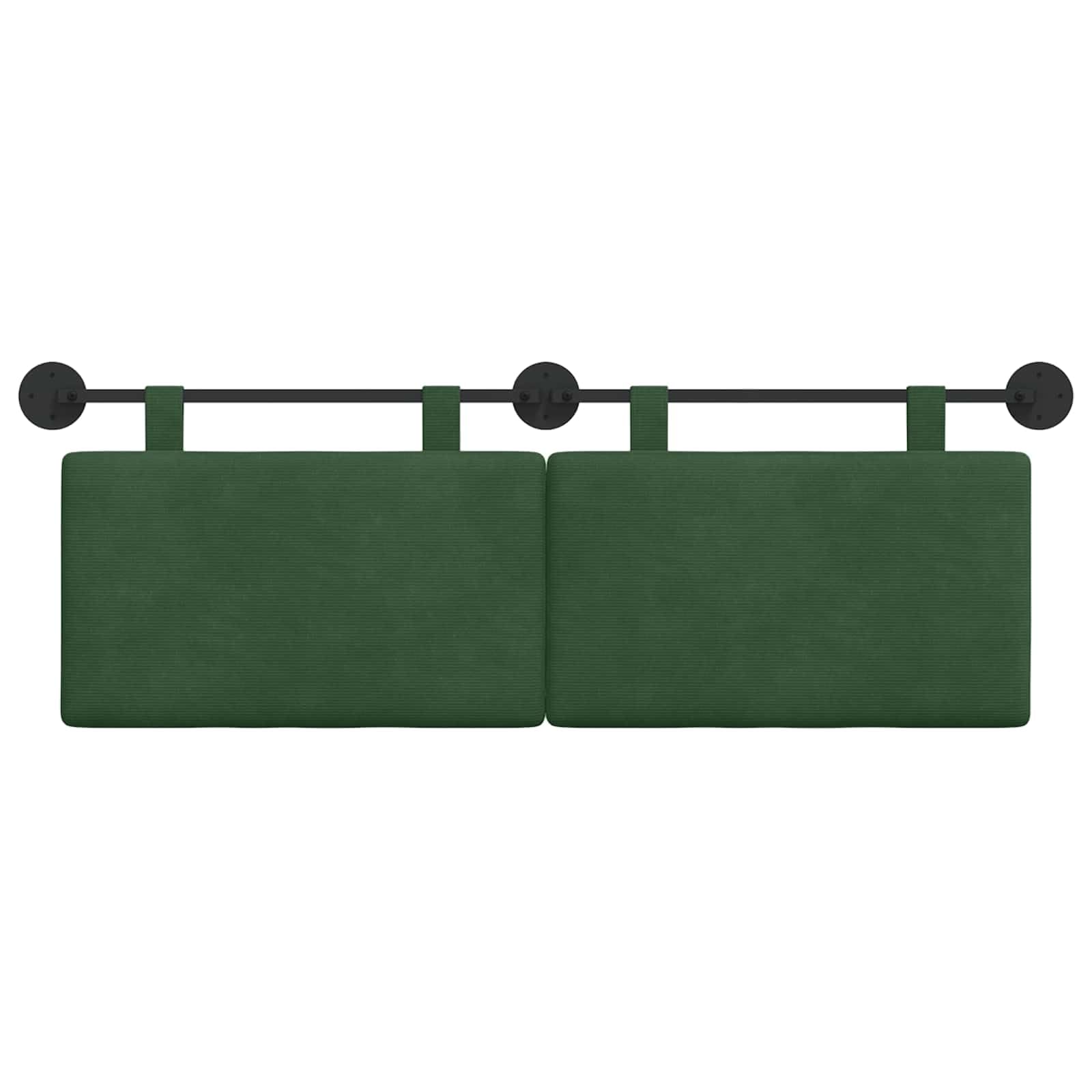 Cabecero colgante de pana, 130 x 55 x 5 cm, juego de 2 unidades con lazos para colgar extraíbles, montaje en pared, acolchado suave para dormitorio, habitación de invitados, accesorios de cama