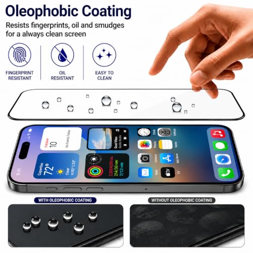 Image of Tempered Glass Screen Protector for iPhone 17 (6.3 Inch), 9H Hardness, HD Clear, Bubble-Free, Case Friendly, Anti-Scratch, Screen Guard Full Adhesive, Easy Installation (iPhone 17), Pack Of 1