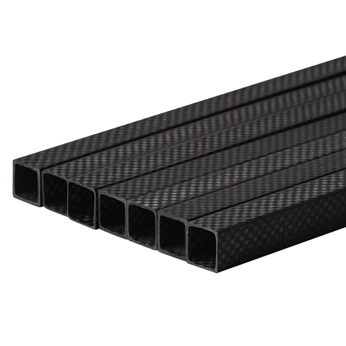 Kwadratowa rura z pełnego włókna węglowego 3K, długość 500 mm, płócienna, matowa, do drukarki 3D, 1 sztuka (17x17x15mm)