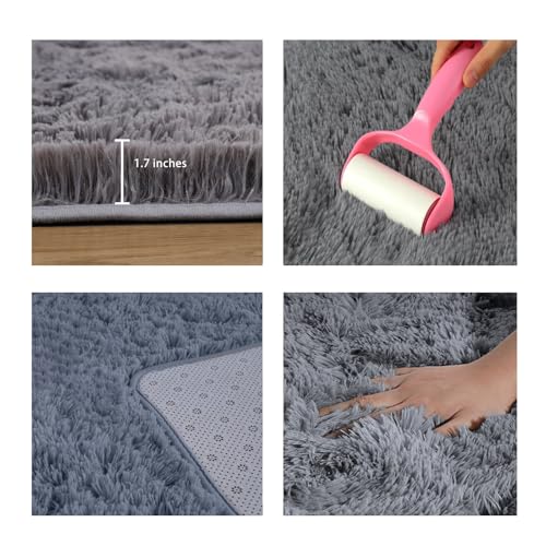 Tapis extérieur pour terrasse et balcon gris foncé lavable en machine - 4