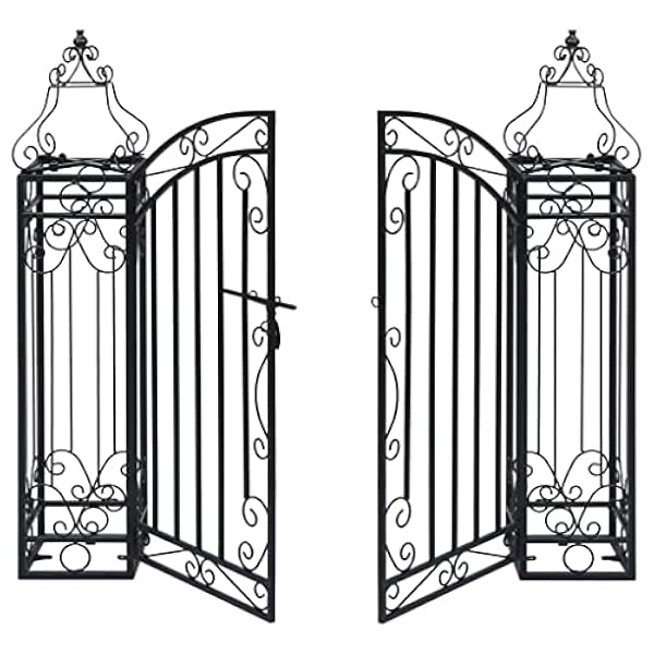 vidaXL Poort Decoratief Tuinpoort Tuinhek Tuindeur Hek Omheining Afrastering Toegangspoort Tuinpoorten Poorten Tuinhekken Hekken Deuren Smeedijze