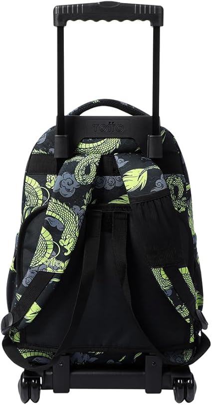 TOTTO - Zaino scolastico con ruote, modello a righe, capacità 26,21 litri, tasca per PC 14, tasca bottiglia, cinghie a S per un maggiore comfort, resistente, stampa digitale Hill