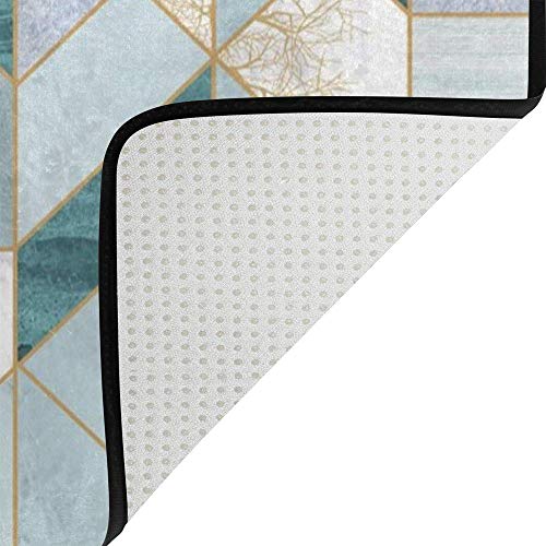 Tapis géométrique marbre bleu 183 x 122 cm moderne - 5
