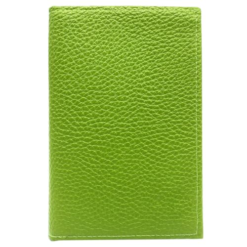 Charmoni - Porte Papier Voiture 4 Volets - en Cuir - 2 Etuis Protèges Carte Grise et Permis Inclus - Rangement Assurance - Complet et Compact (Vert anis)