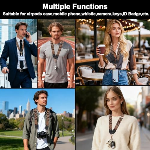 Image of XANGNIER Clip and Go Strap for Phone with Wallet Crossbody, Phone Strap with Zippered Wallet, Adjustable Anti Theft Cellphone Lanyard for Women, Cellphone Chain Accessories,Multicolor 6