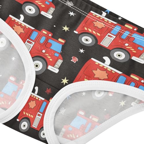 Wusikd Red Fire Truck Girls' Underwear Cotton Blue Lights Girls Briefs Soft Toddler Underwear 2T4
