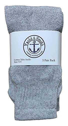 48 Pairs Of Yacht & Smith 17 Inch Wholesale Kids Tube Socks, Childrens Cotton Referee Sport Socks Size 6-82
