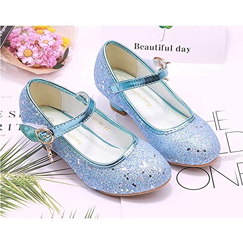 TangDao Little Big Girl Low Heels Girls Dress Shoes Sequin Glitter Shoes Mary Jane Shoes Flats Leather Princess Dress Shoes for Wedding Party3