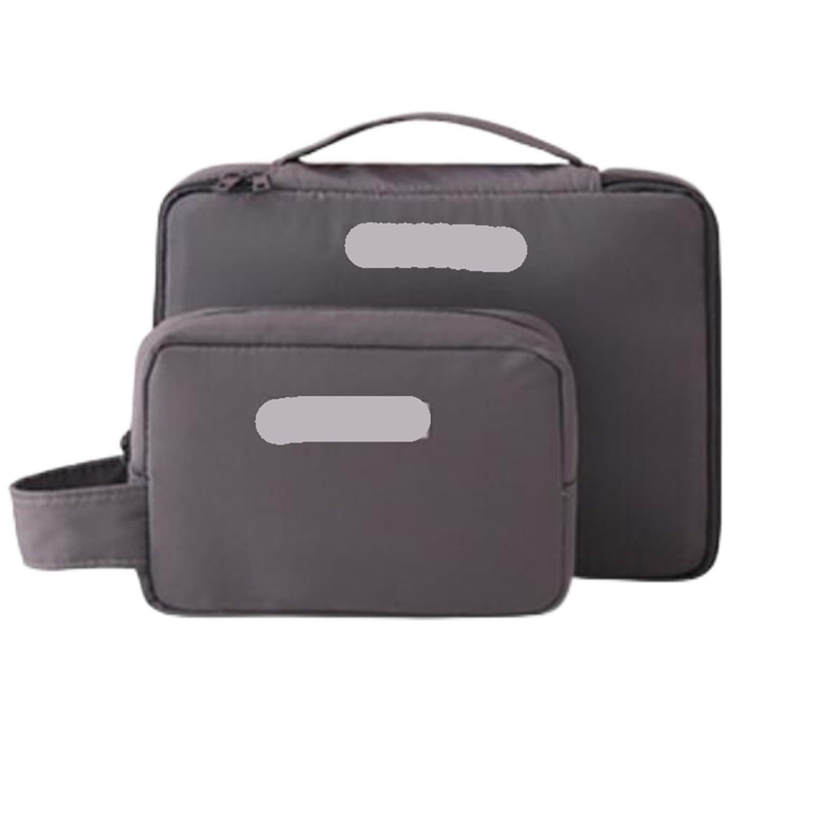Neceser Bolsa de Viaje portátil for cosméticos y Maquillaje de Mujer, Organizador de Neceser for Mujer(Gray Two-Piece Set)
