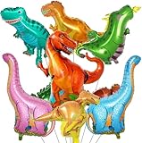 Giant Cute Dinosaur Aluminum Mylar Balloons Set - 9 Pieces, 12-50 in, Perfect for Boys' Birthday Parties & Jungle Dino Themed Events