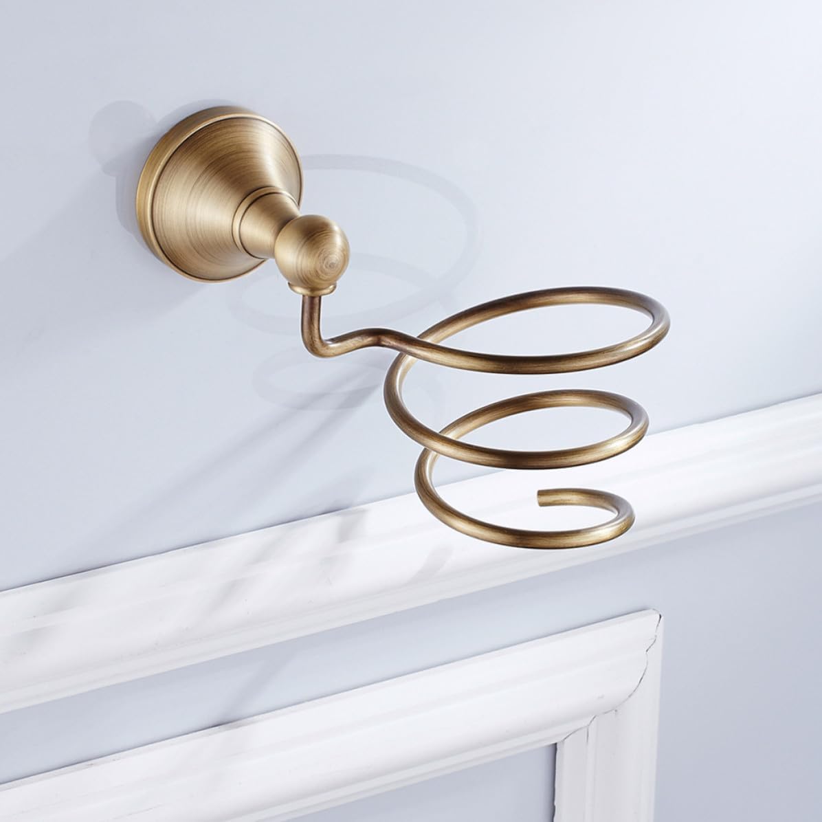 Wall Mounted Hair Dryer Holder Rack, Stainless Steel, Golden
