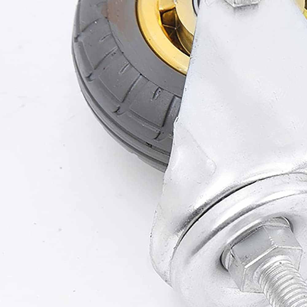 M12*30mm Ruedas Roscadas, 4Pcs Ruedas Giratorias Resistentes con Freno, 100mm Ruedas de Repuesto de Goma Silencioso para Muebles, Carrito de Mano (Color : Swivel, Size : 4"/100mm)